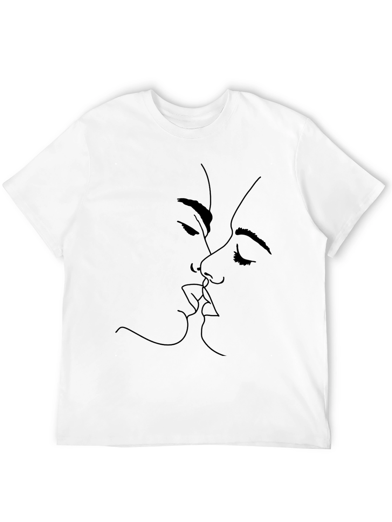 Minimalist Kiss Graphic Black T-Shirt