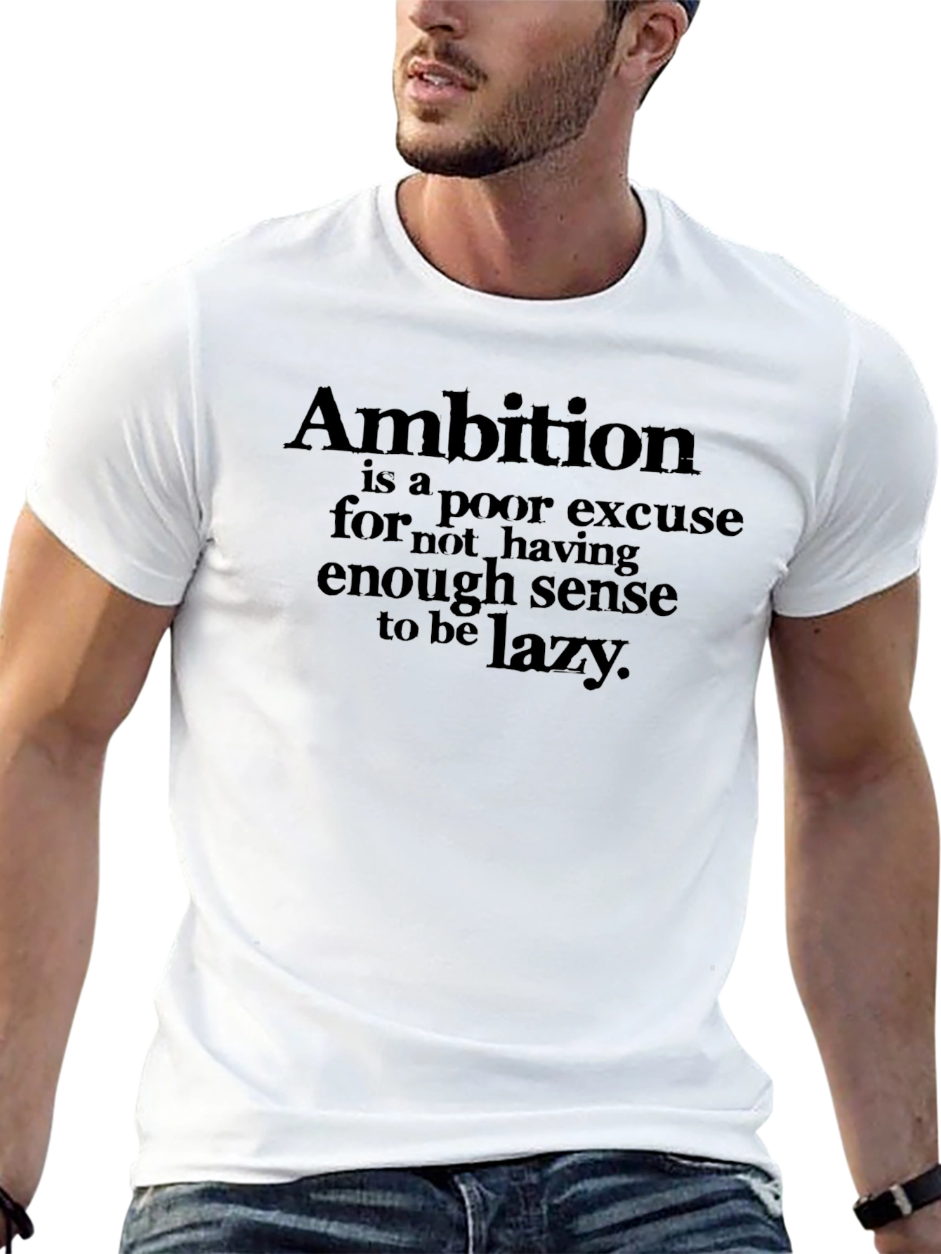 Ambition Lazy Funny Graphic Tee - Mens