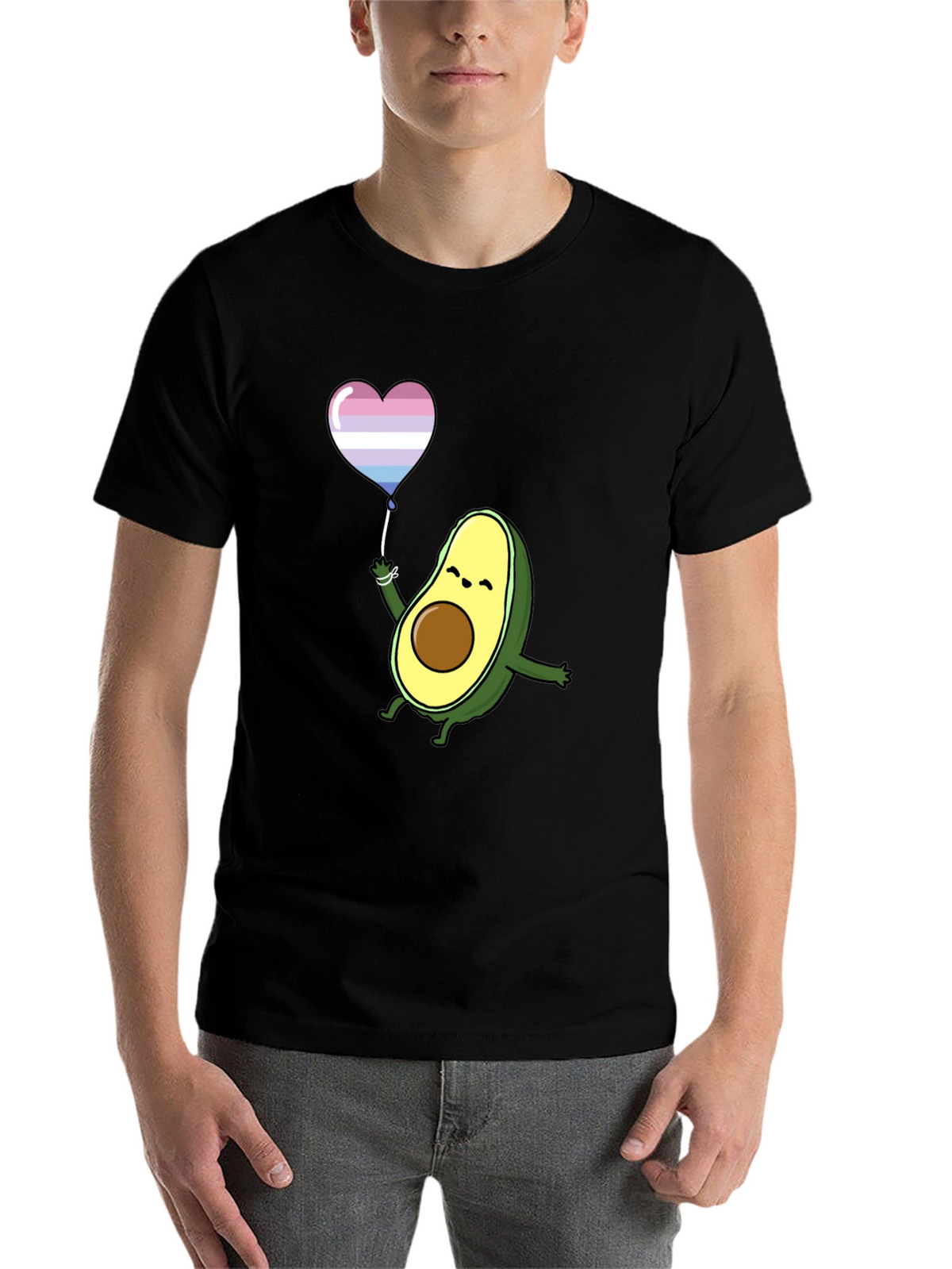 Avocado LGBT Pride Heart Balloon T-Shirt