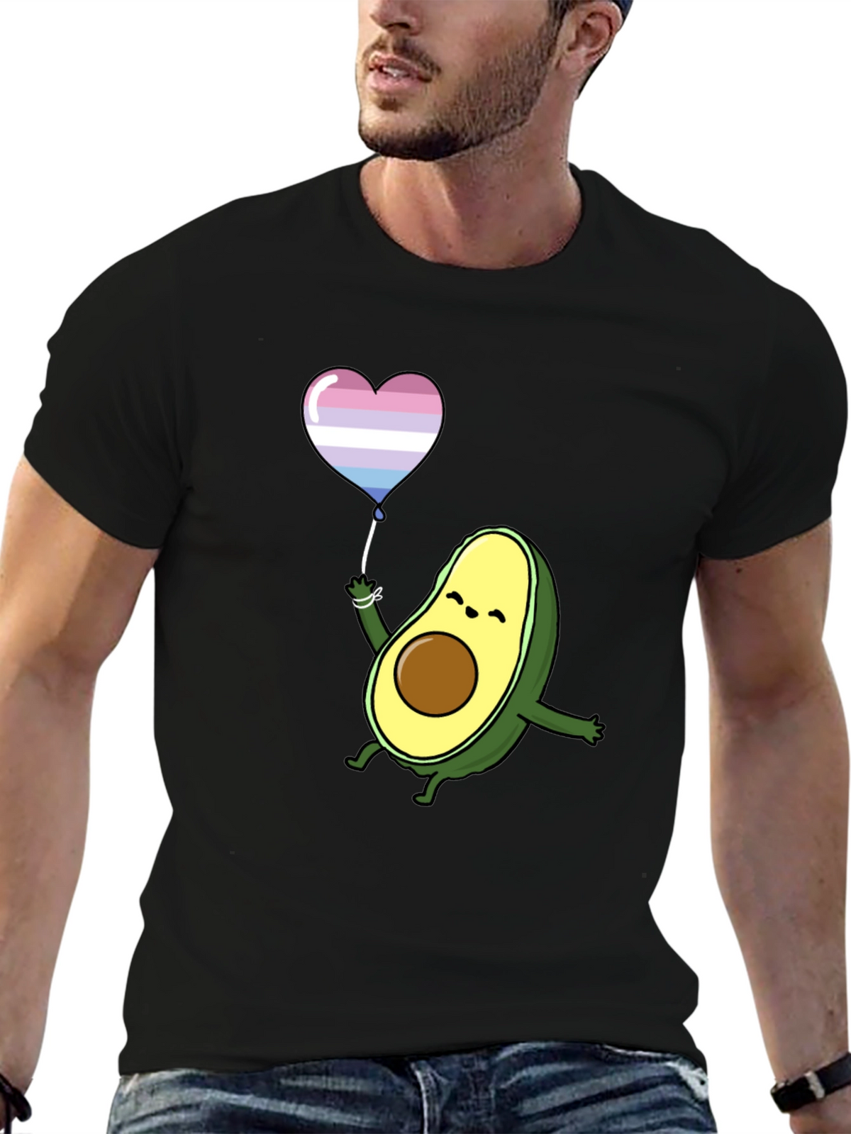 Avocado LGBT Pride Heart Balloon T-Shirt