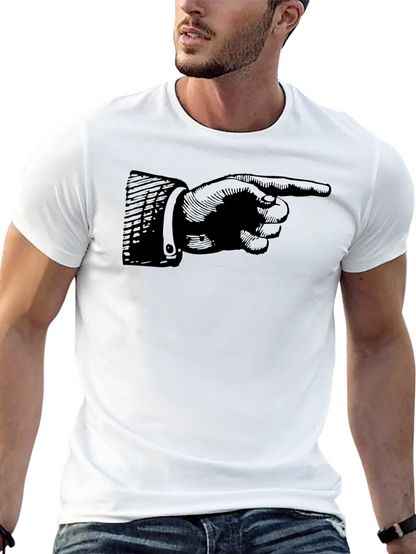 Pointing Finger Graphic Tee - Classic Black