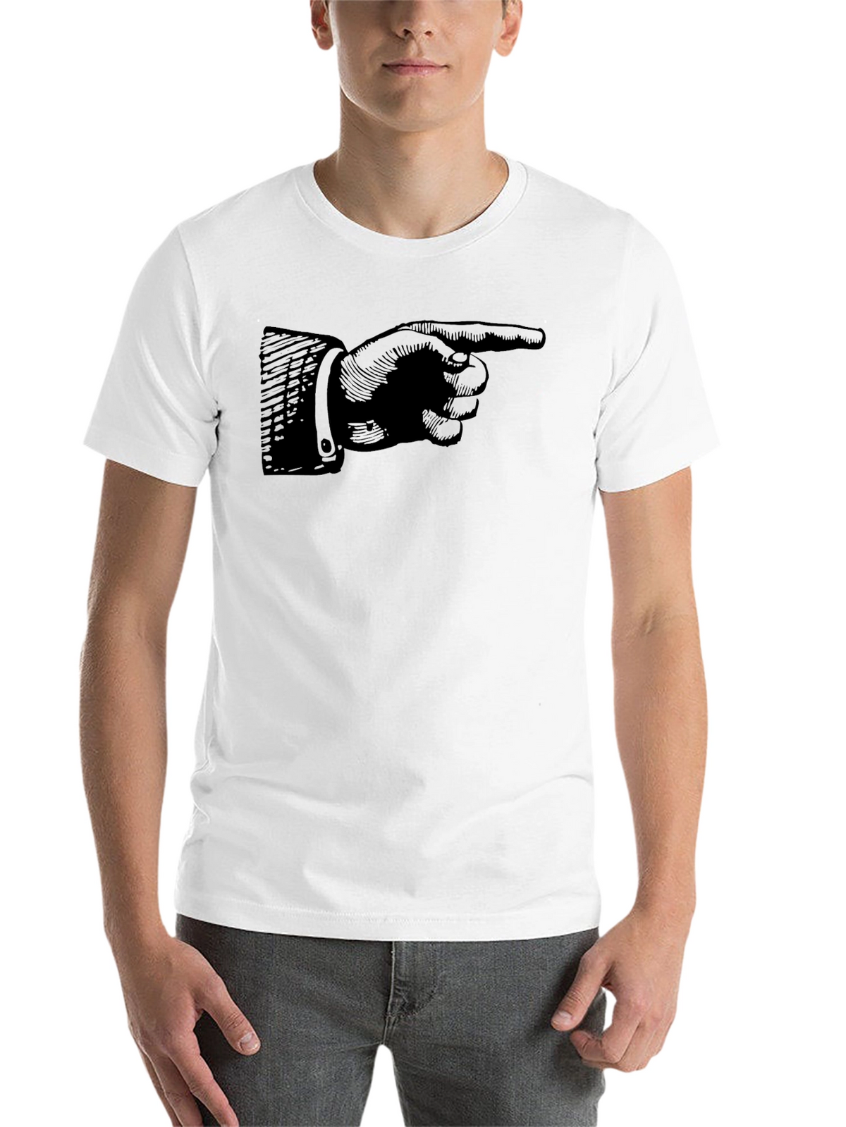 Pointing Finger Graphic Tee - Classic Black