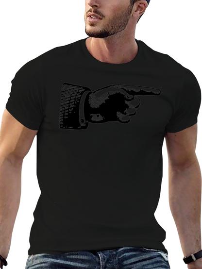 Pointing Finger Graphic Tee - Classic Black