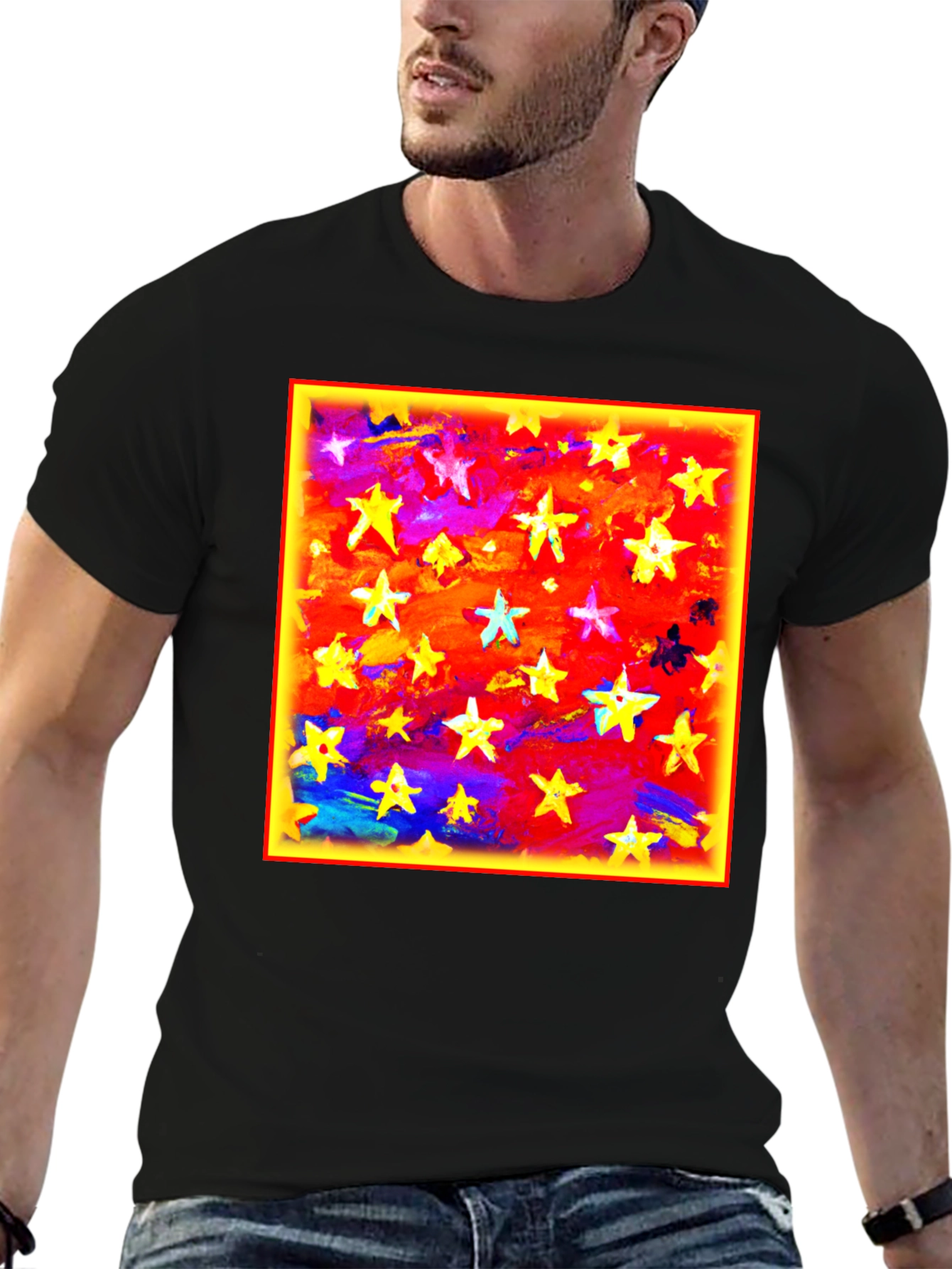 Starry Sky Graphic Tee - Bold Artistic Design