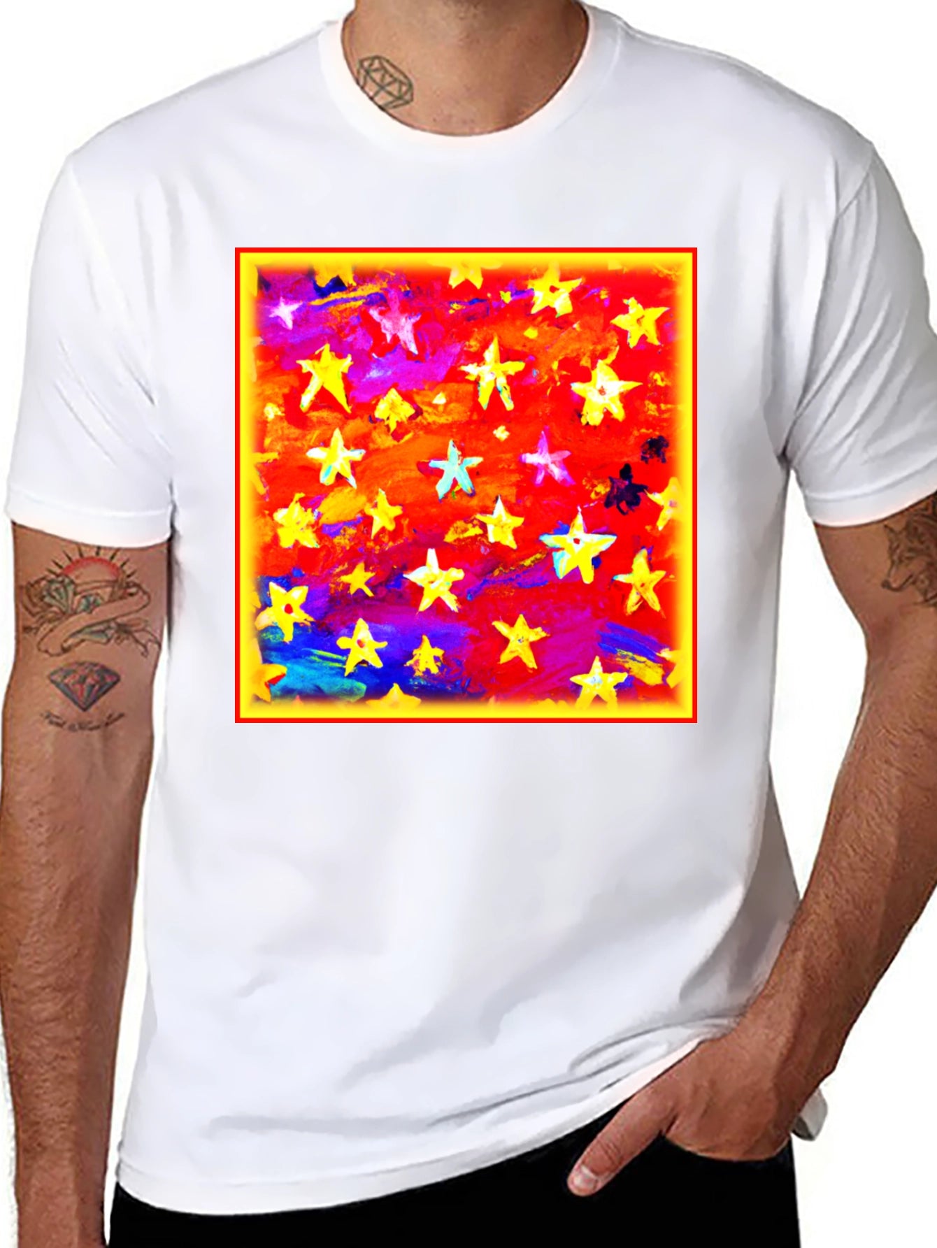 Starry Sky Graphic Tee - Bold Artistic Design