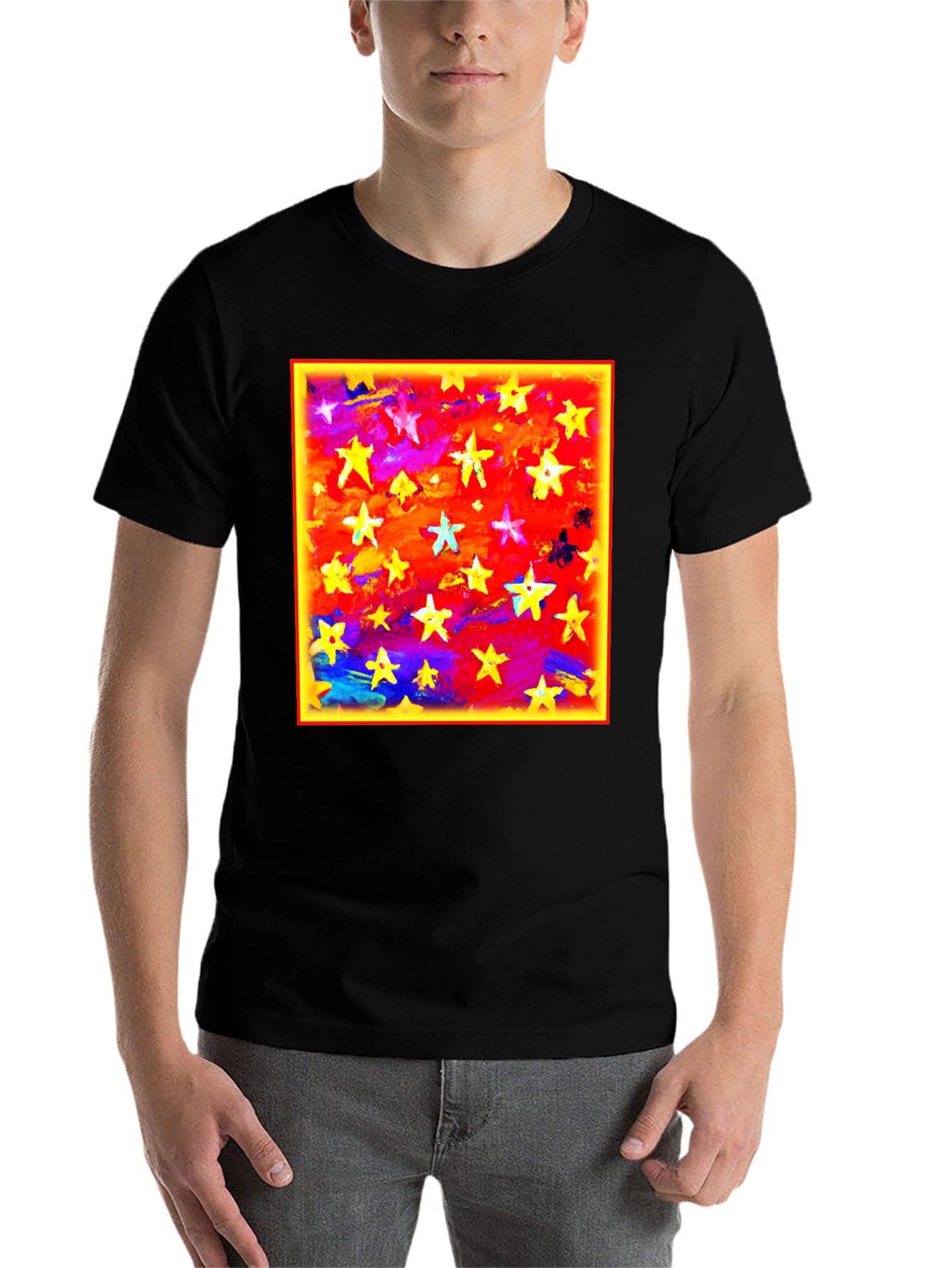 Starry Sky Graphic Tee - Bold Artistic Design
