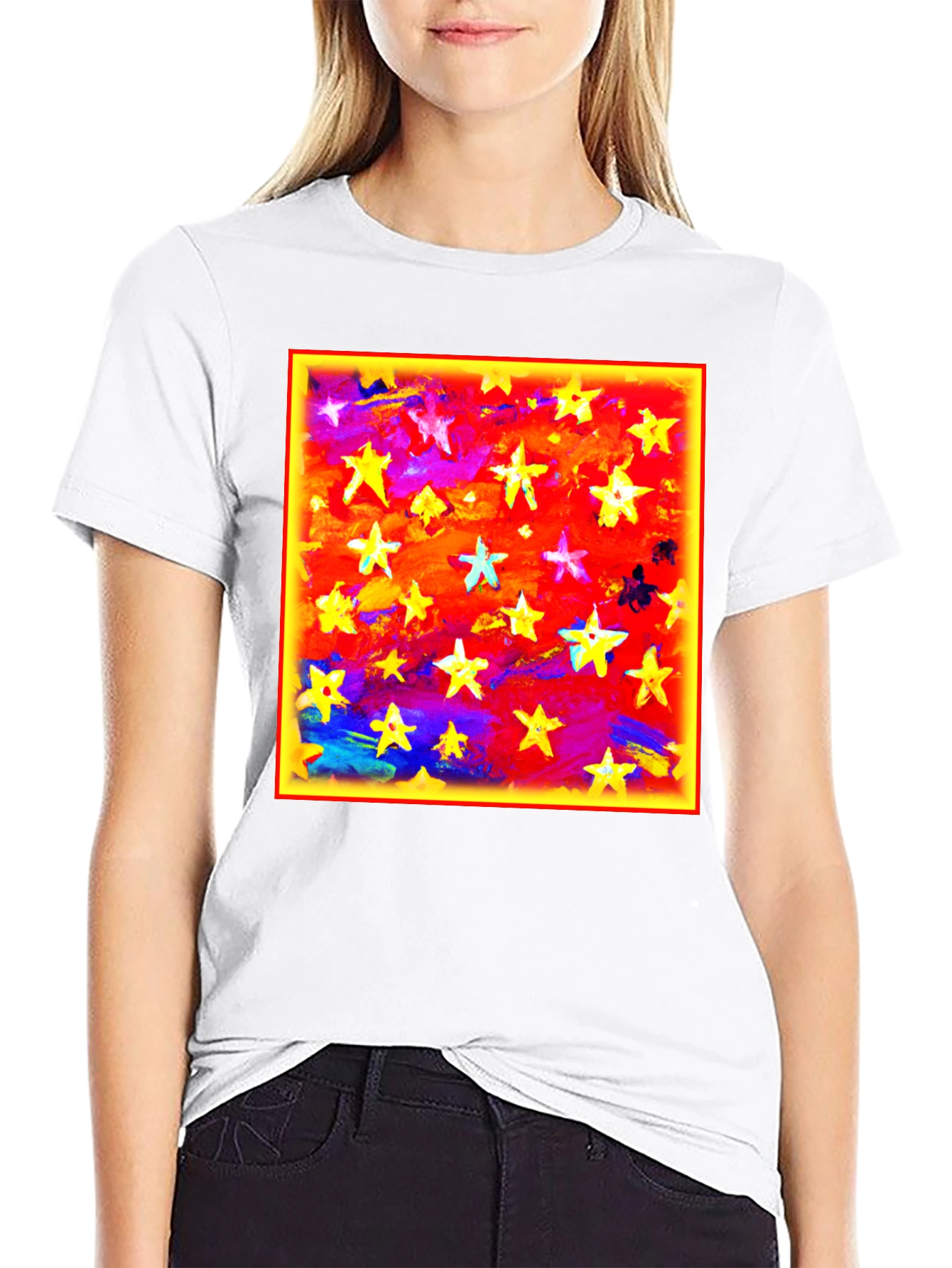Starry Sky Graphic Tee - Bold Artistic Design