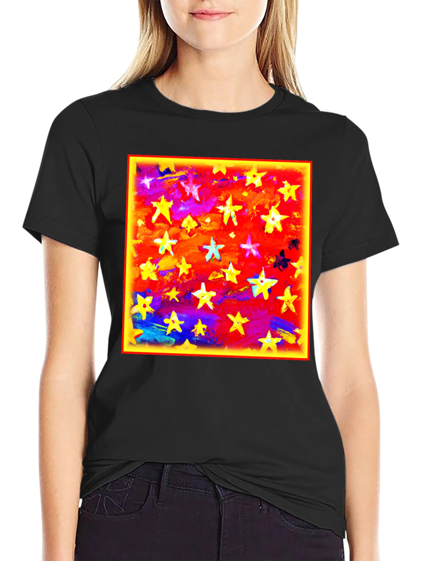 Starry Sky Graphic Tee - Bold Artistic Design