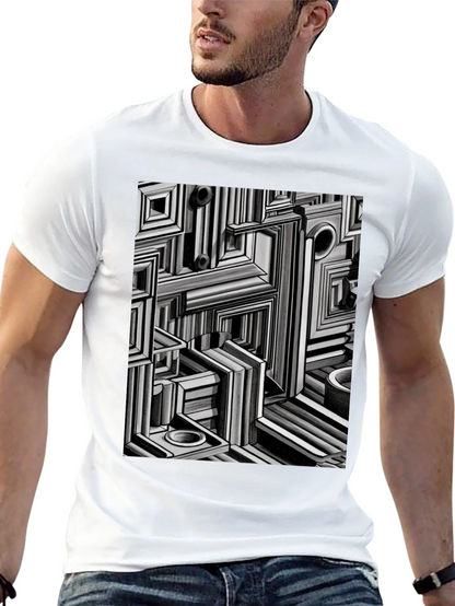 Abstract Geometric Maze Pattern T-Shirt