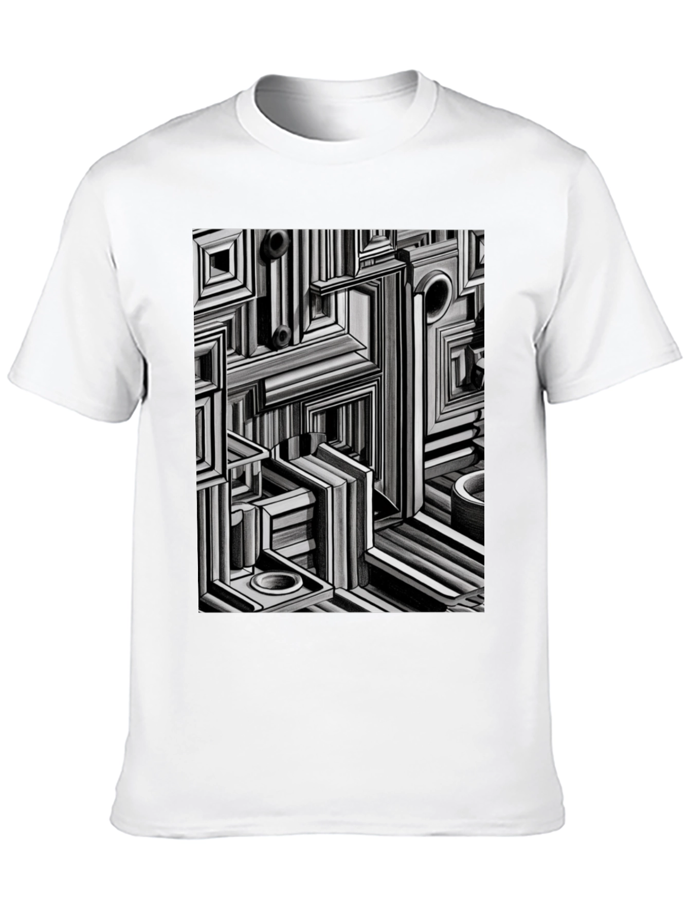 Abstract Geometric Maze Pattern T-Shirt