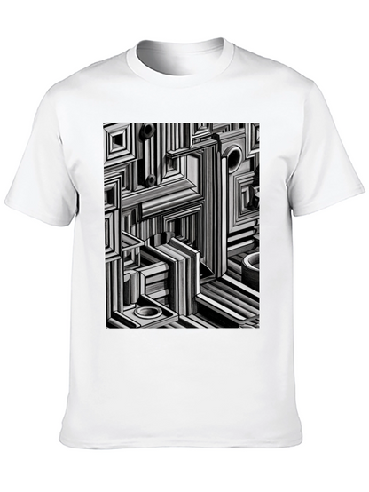 Abstract Geometric Maze Pattern T-Shirt