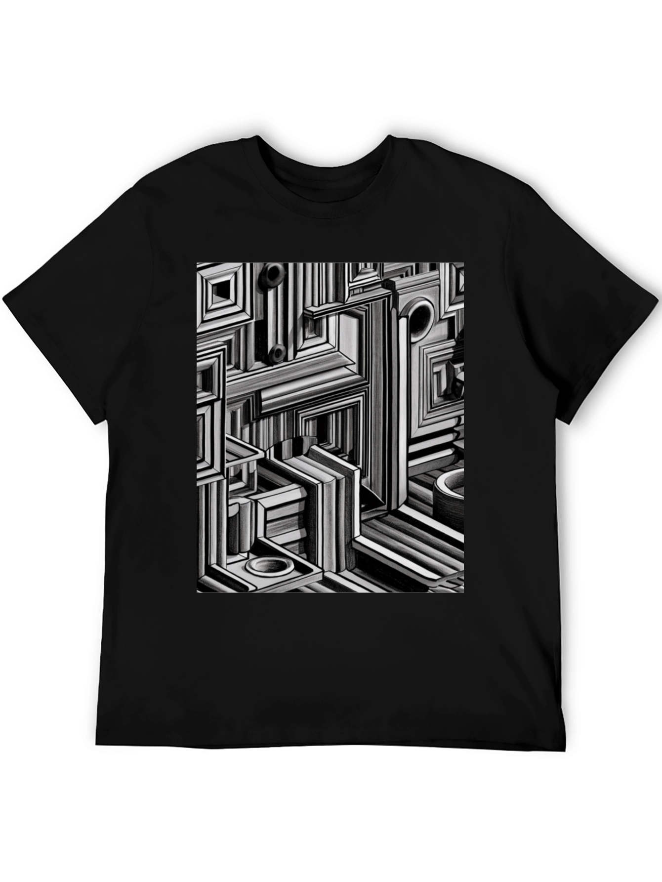 Abstract Geometric Maze Pattern T-Shirt