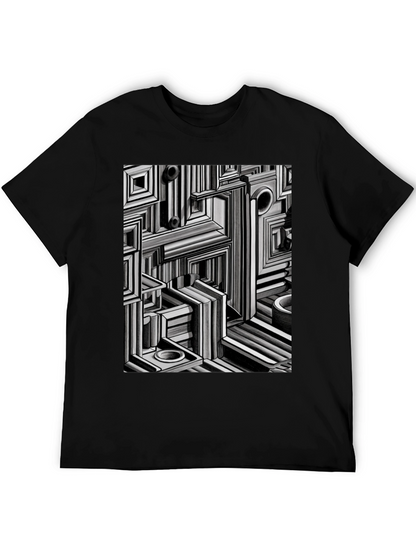 Abstract Geometric Maze Pattern T-Shirt