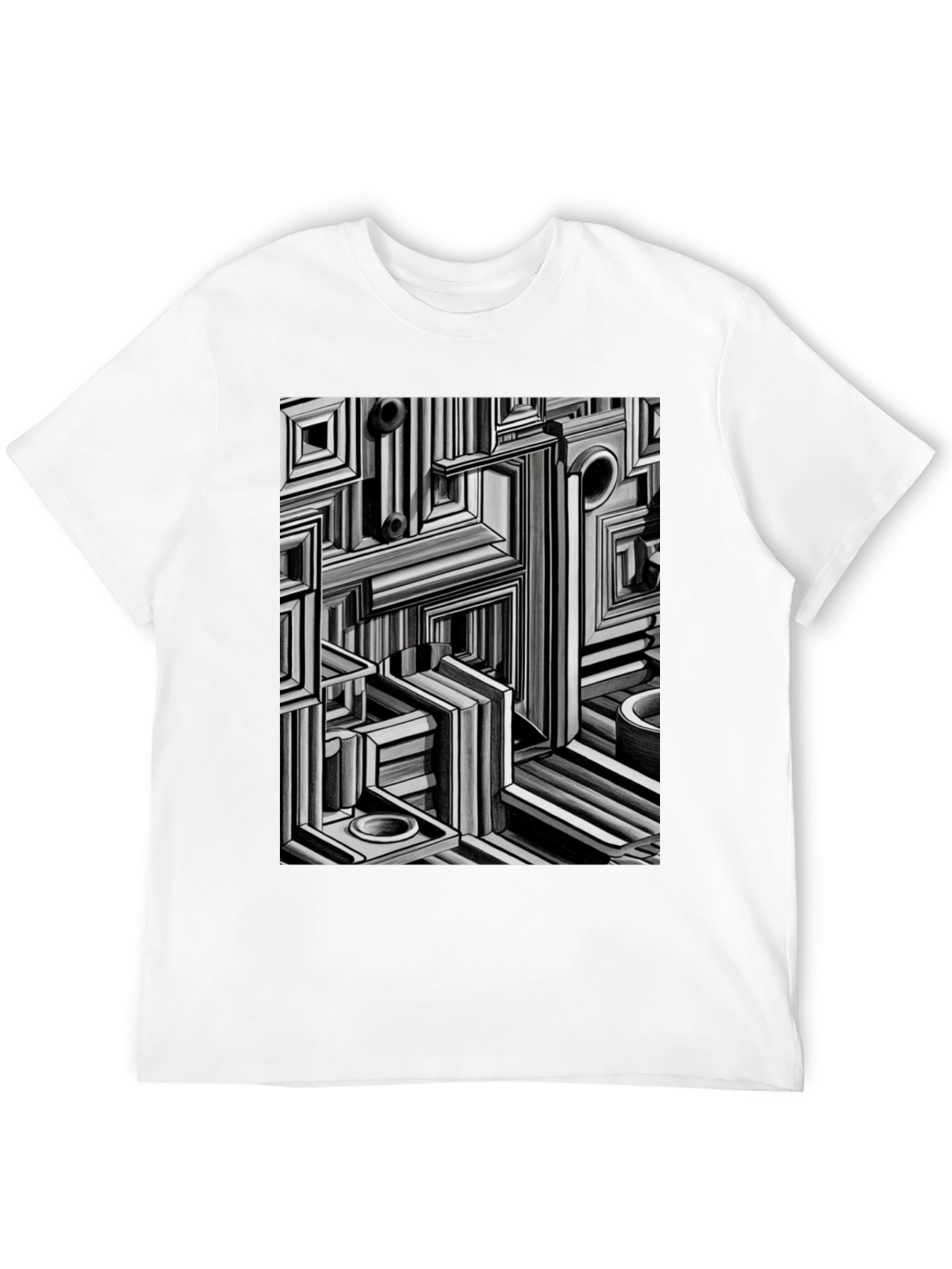 Abstract Geometric Maze Pattern T-Shirt