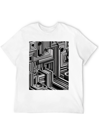 Abstract Geometric Maze Pattern T-Shirt