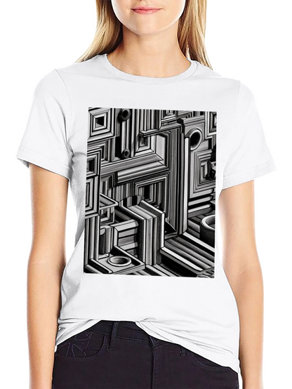 Abstract Geometric Maze Pattern T-Shirt