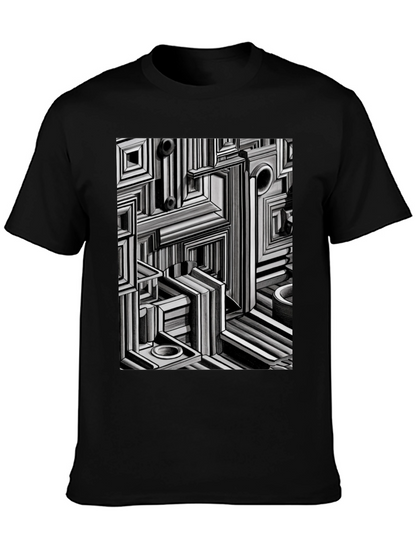 Abstract Geometric Maze Pattern T-Shirt