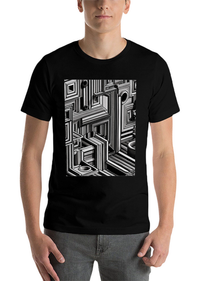 Abstract Geometric Maze Pattern T-Shirt