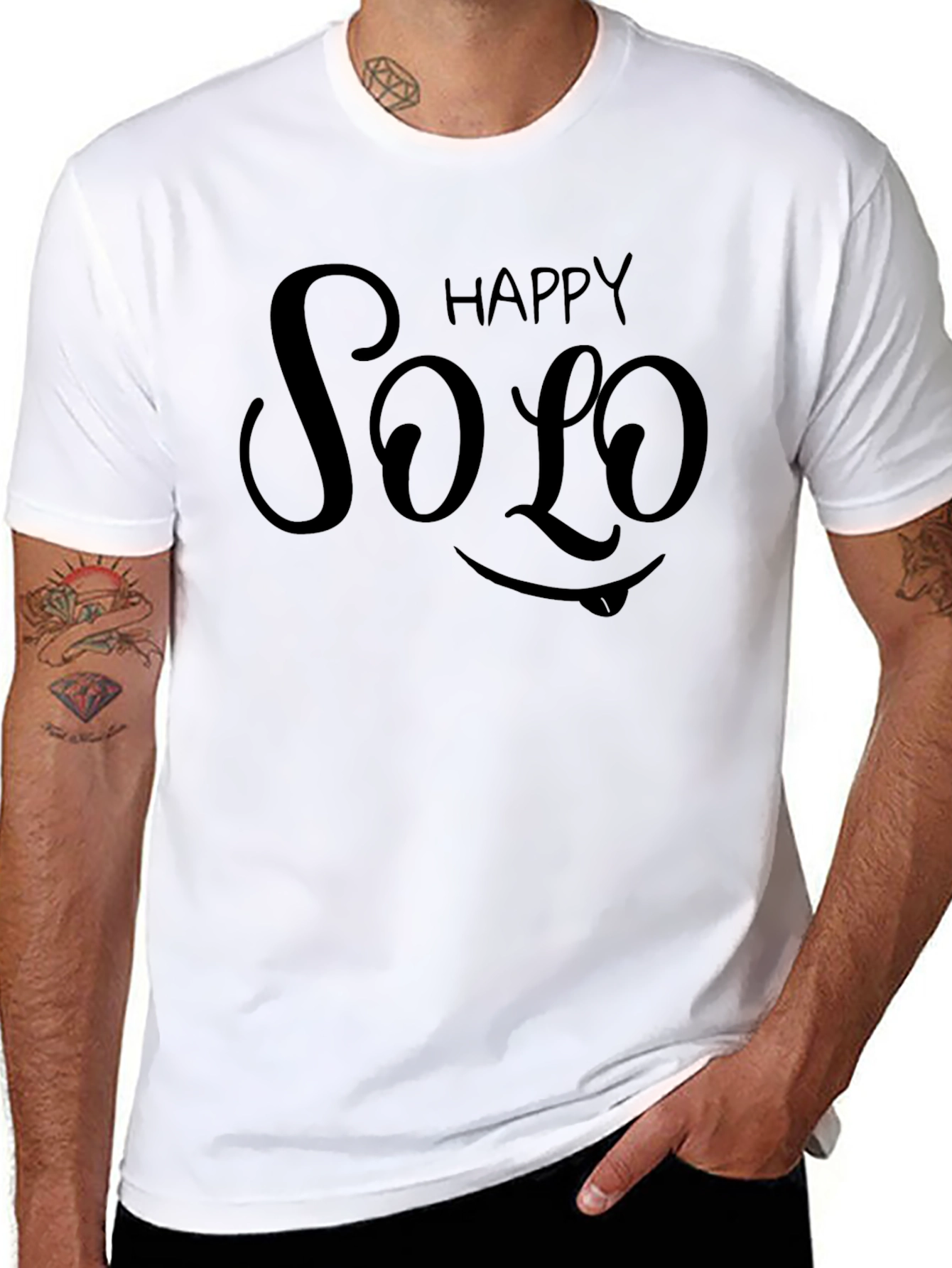 Happy Solo Black T-Shirt - Express Yourself!