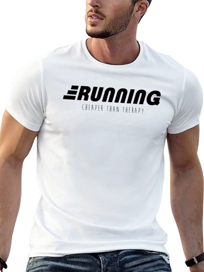 Running Cheaper Than Therapy - Black T-Shirt