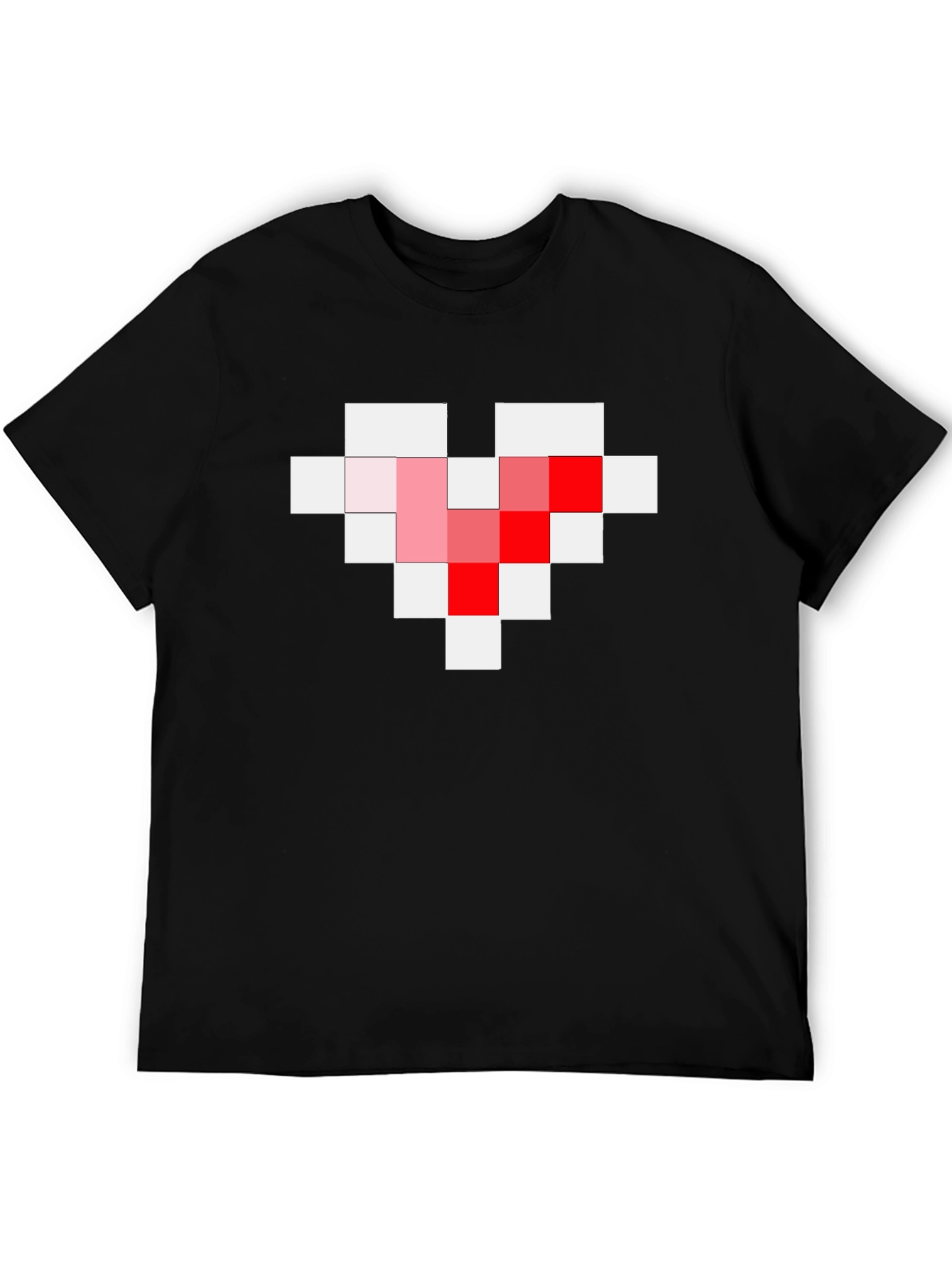 Pixel Heart Graphic Tee - Gamer Style Black T-Shirt