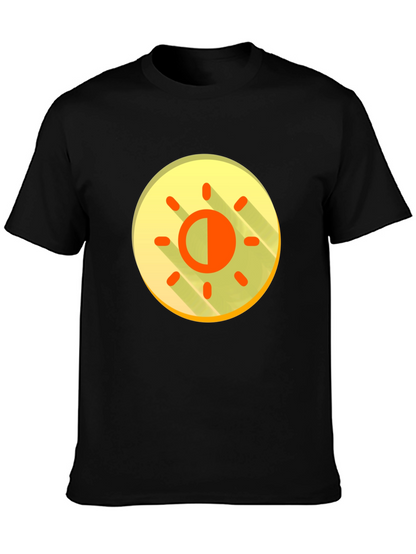 Contrast Sun Graphic T-Shirt - Black