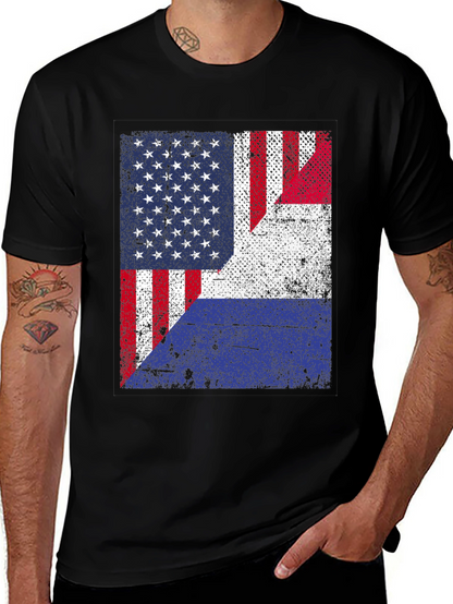 Distressed USA Flag Graphic T-Shirt