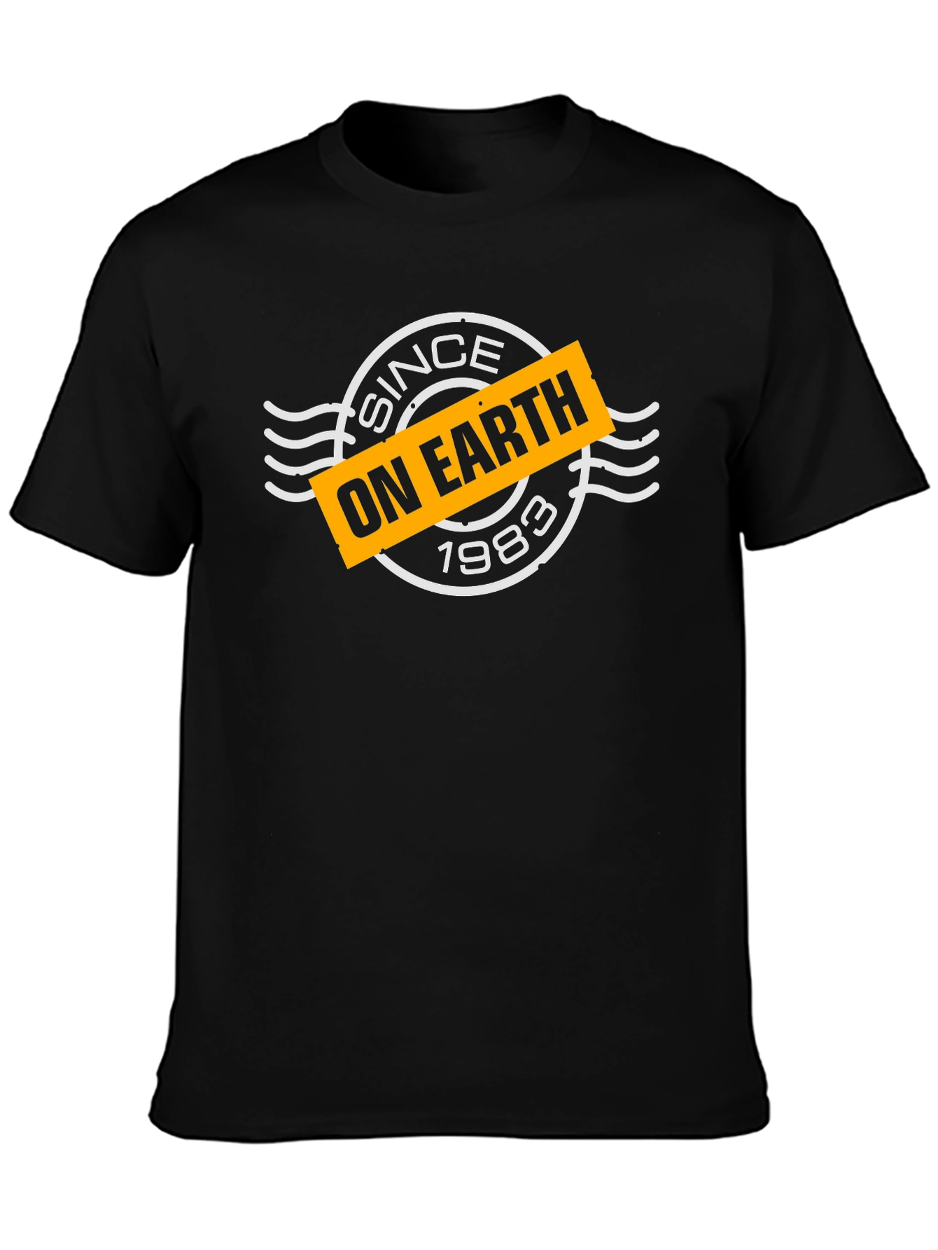 Since On Earth 1983 Black Graphic Tee