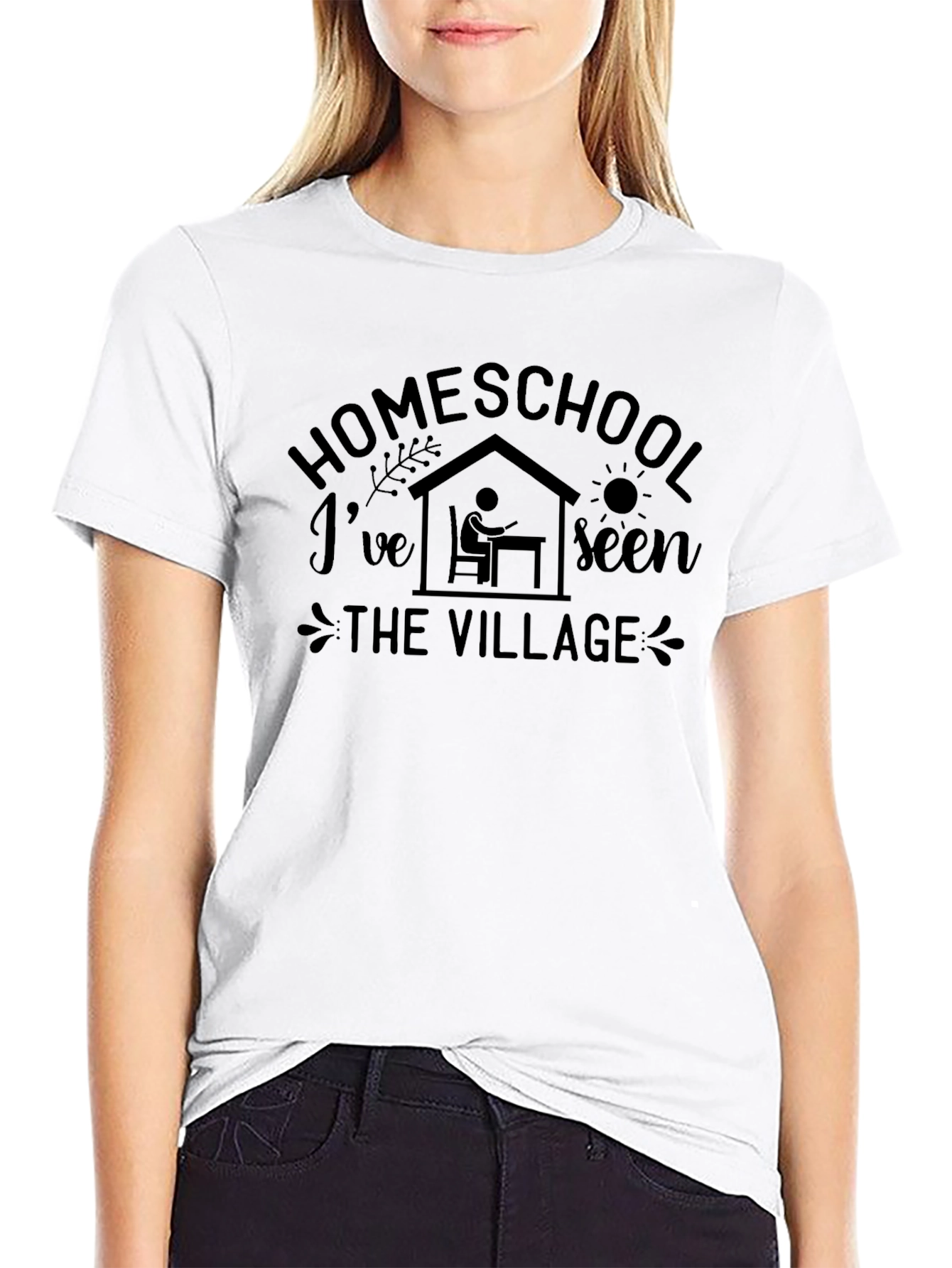 Homeschool Seen The Village Black T-Shirt