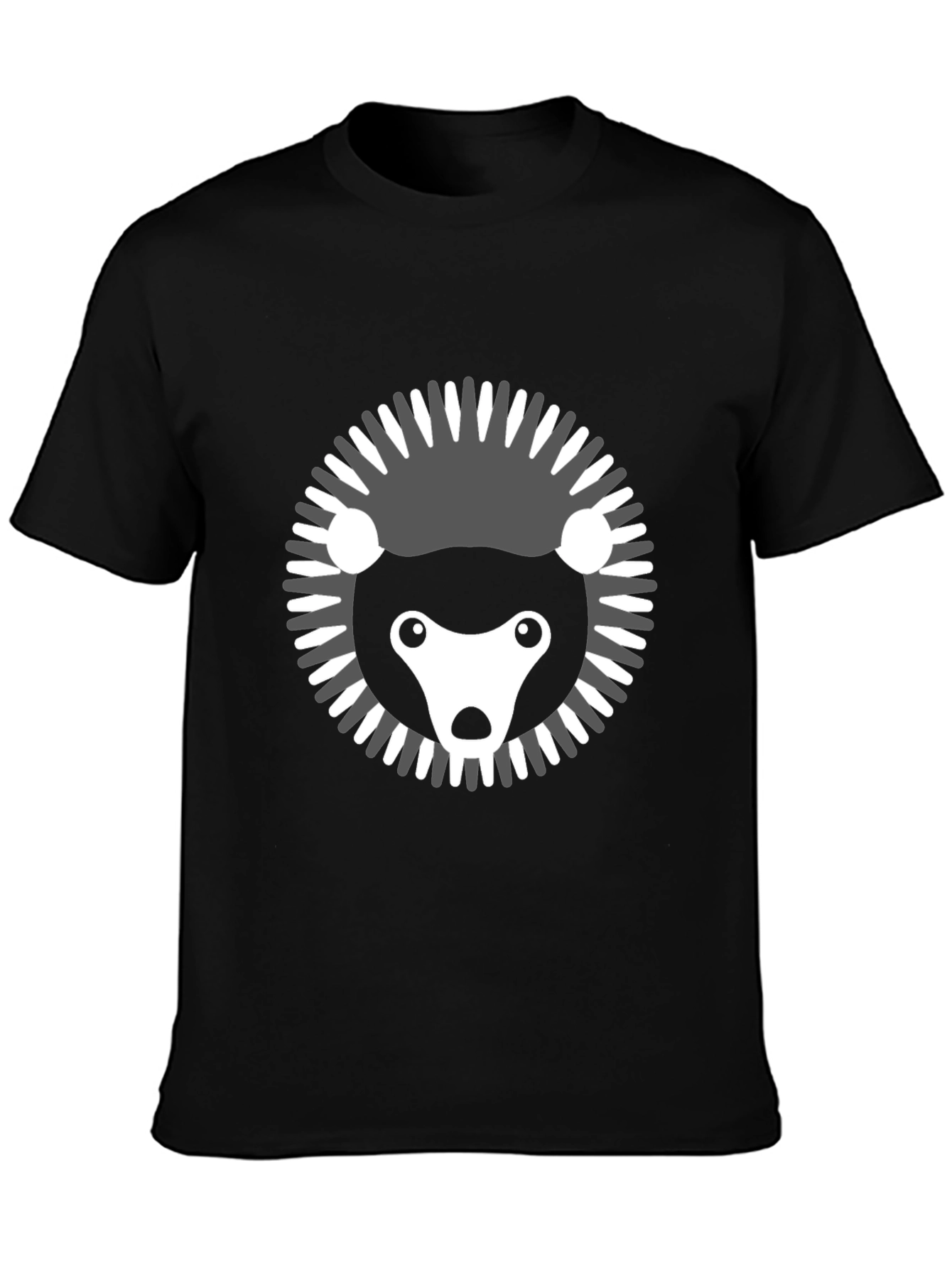 Modern Hedgehog Graphic Tee - Black