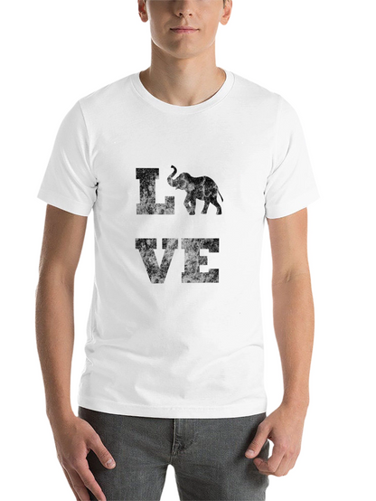 Elephant Love Graphic Print Tee - Mens Black T-Shirt