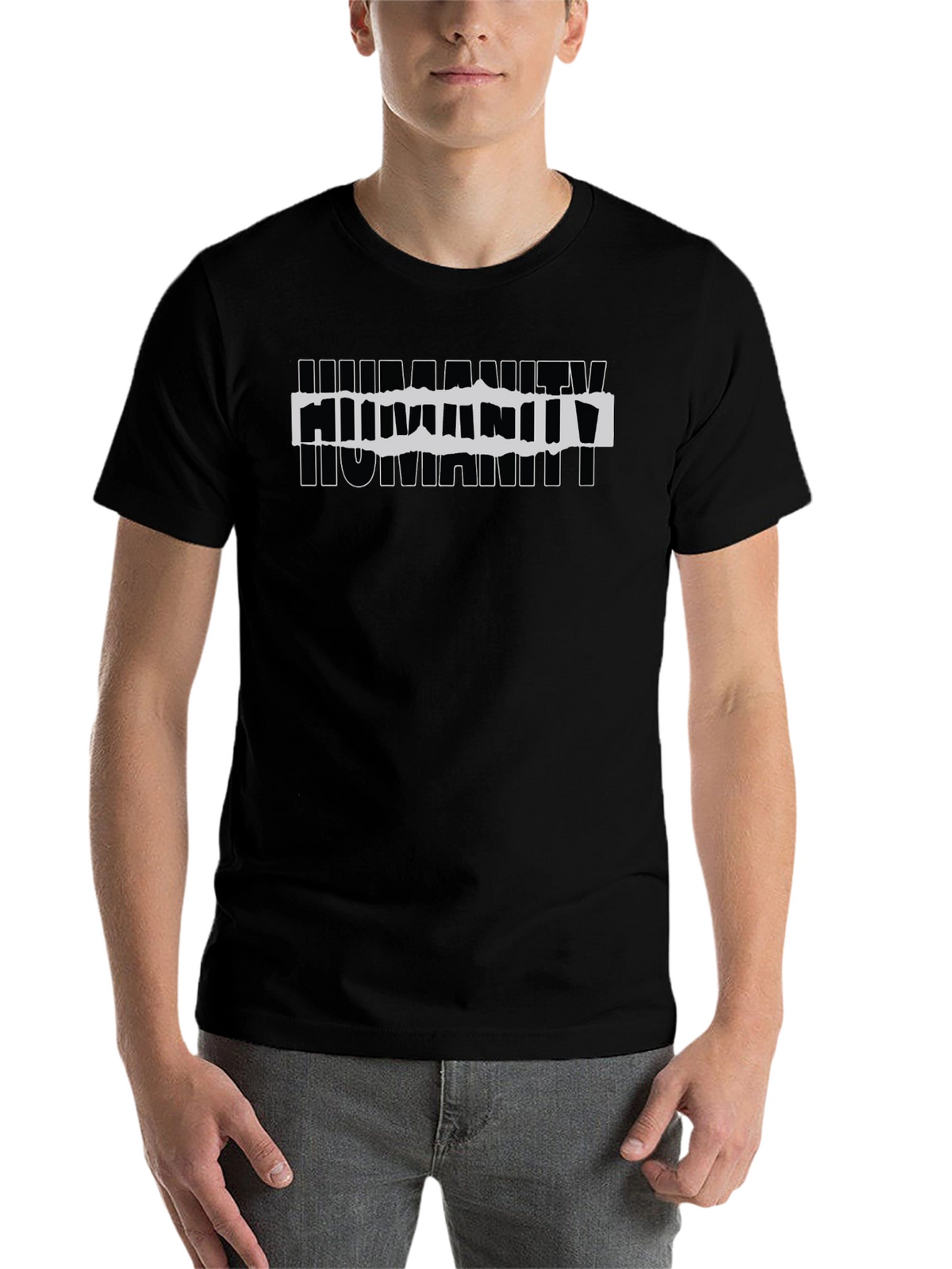 Humanity Graphic Print Black T-Shirt