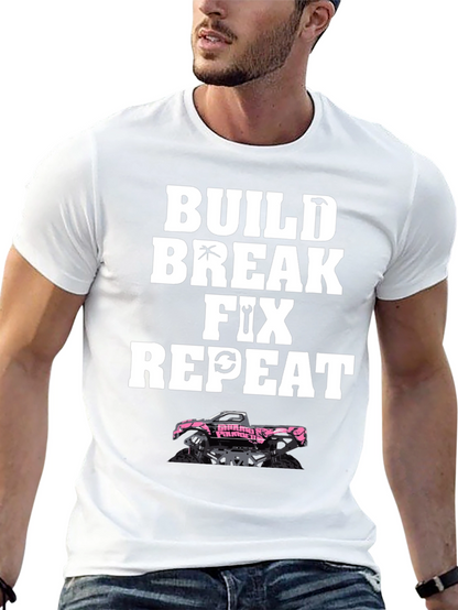 Build Break Fix Repeat Black Graphic Tee