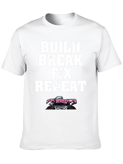 Build Break Fix Repeat Black Graphic Tee