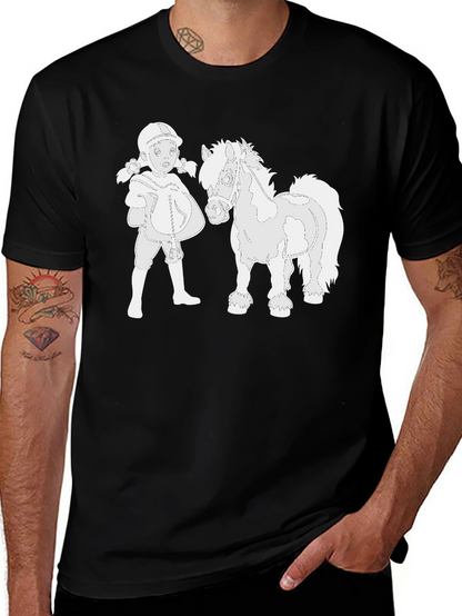 Horse & Rider Graphic Black T-Shirt