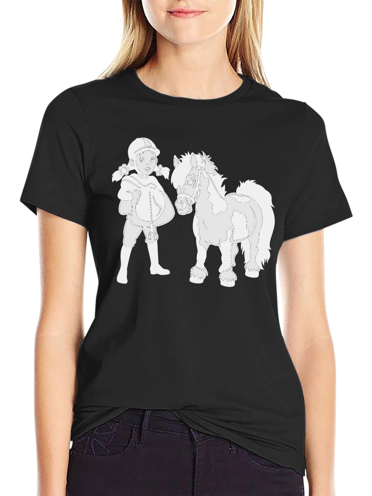 Horse & Rider Graphic Black T-Shirt