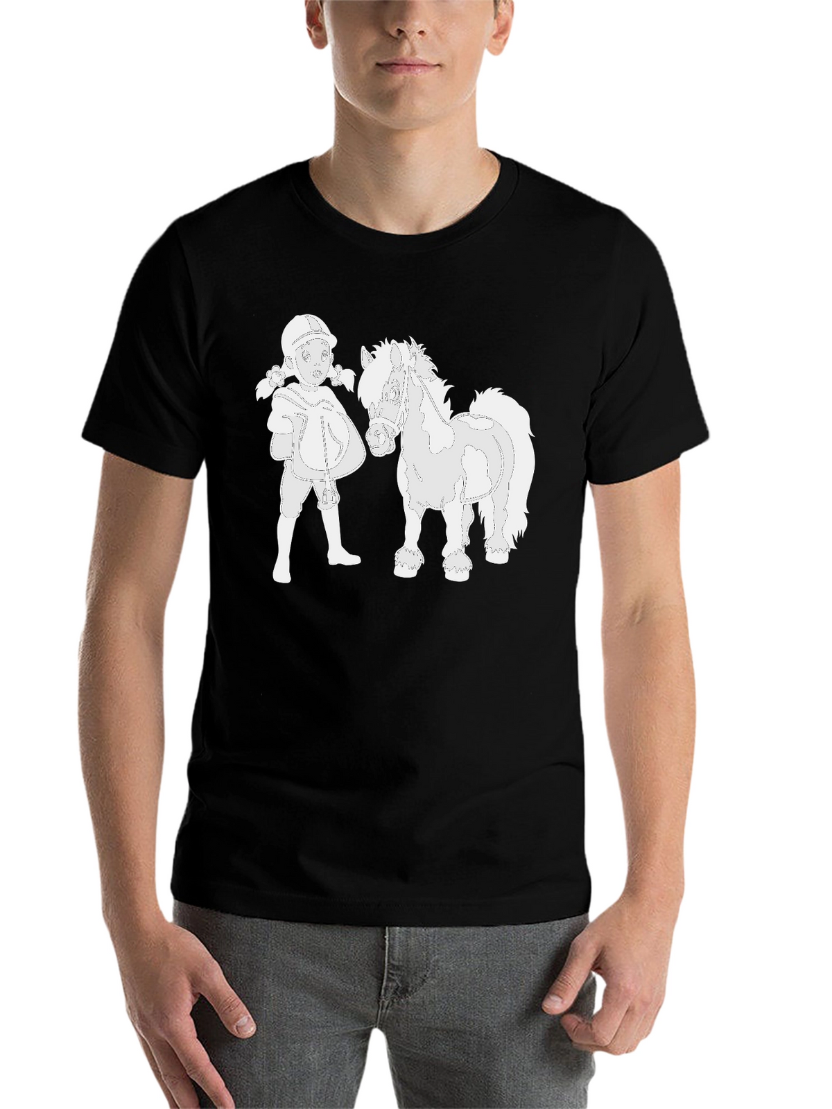 Horse & Rider Graphic Black T-Shirt