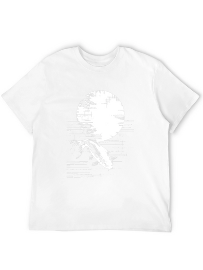 Koi Fish Glitch Black T-Shirt - Unique Graphic Tee
