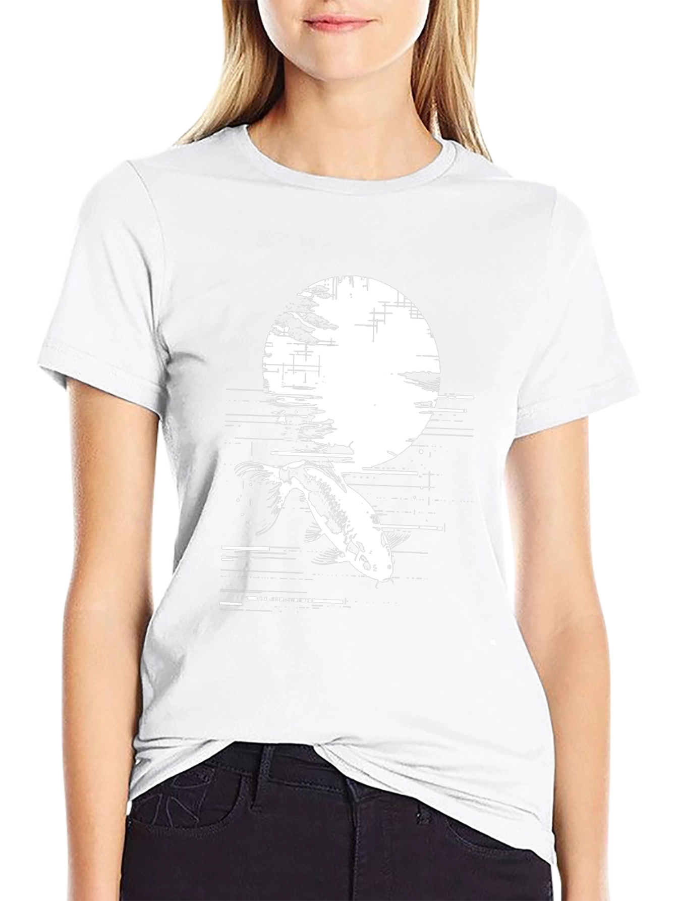 Koi Fish Glitch Black T-Shirt - Unique Graphic Tee