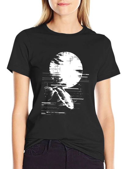 Koi Fish Glitch Black T-Shirt - Unique Graphic Tee