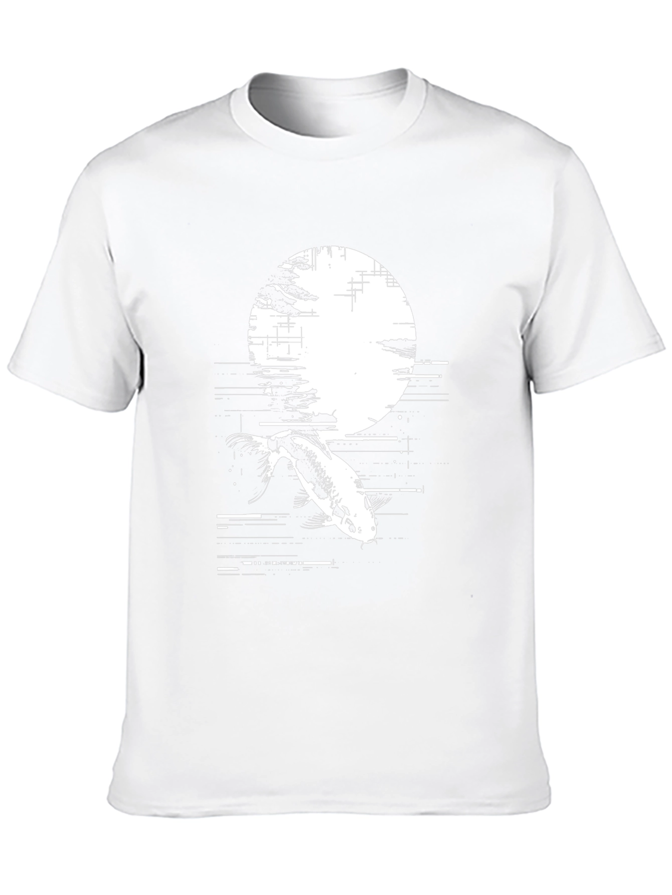 Koi Fish Glitch Black T-Shirt - Unique Graphic Tee