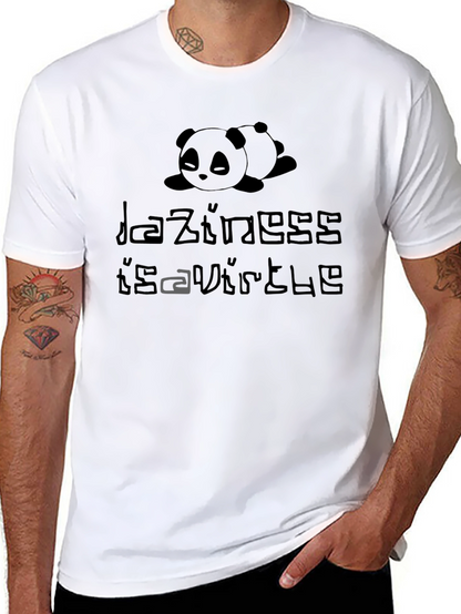 Lazy Panda Graphic T-Shirt - Laziness is a Virtue