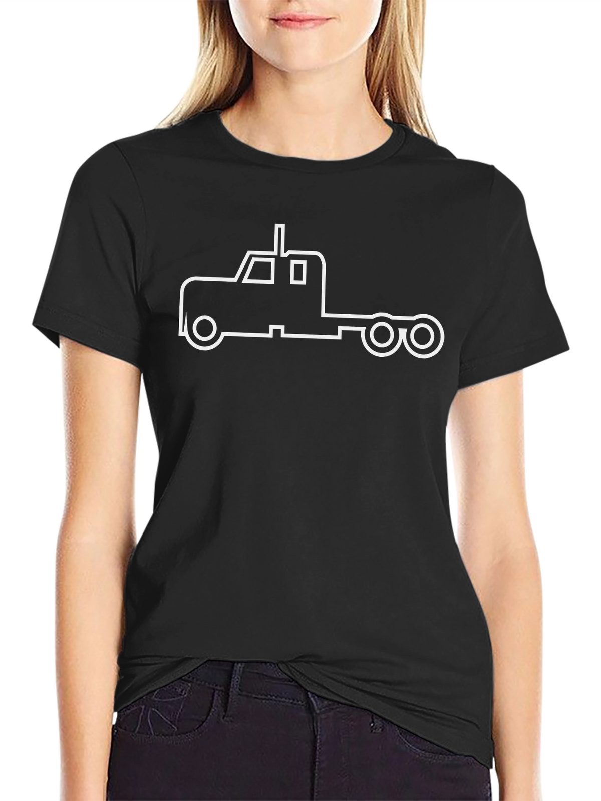 Truck Outline Graphic Tee - Black