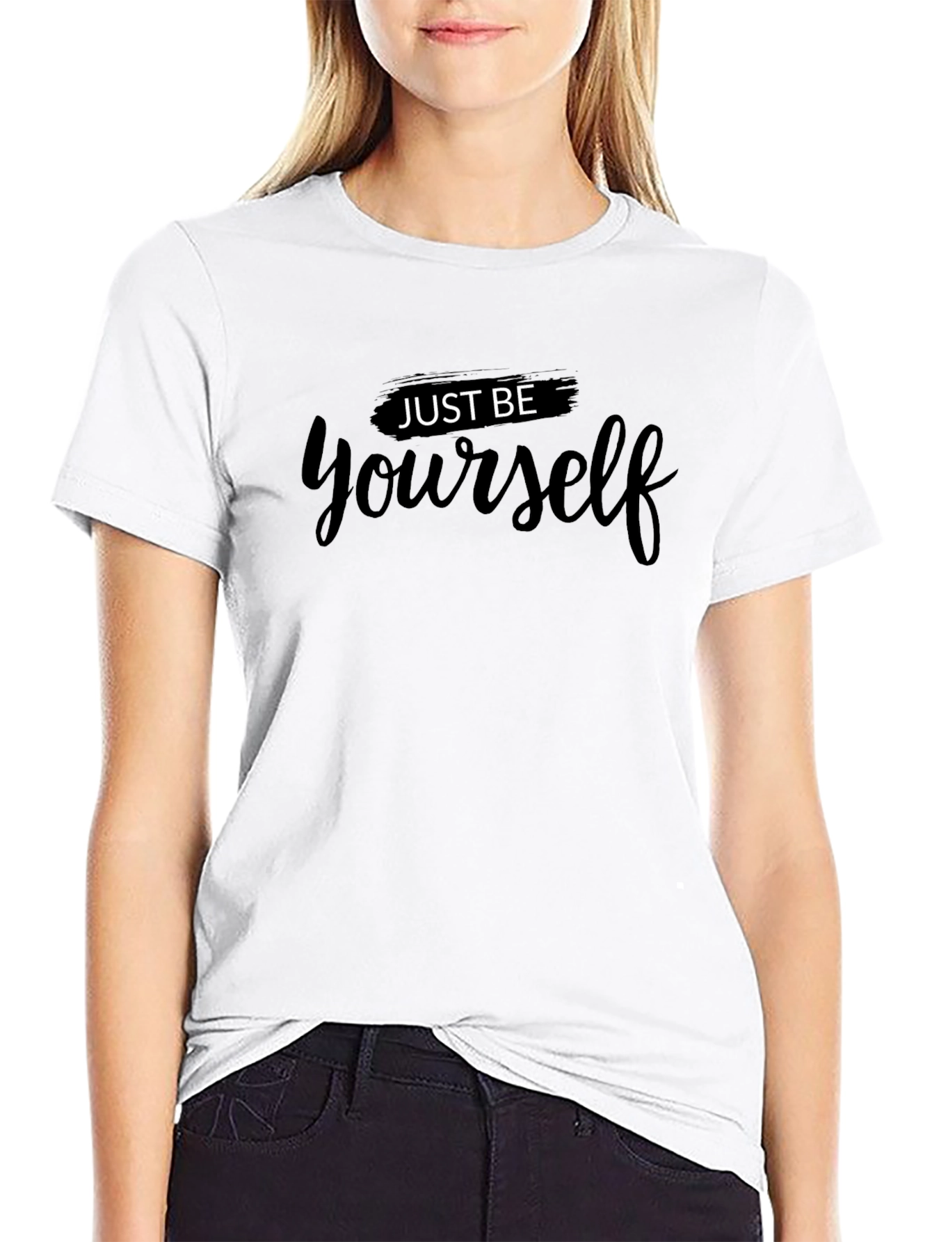 Just Be Yourself Black Graphic Tee