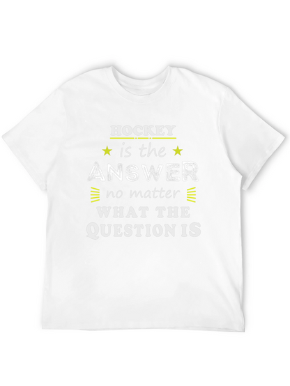 Hockey is the Answer T-Shirt - Black Graphic Tee