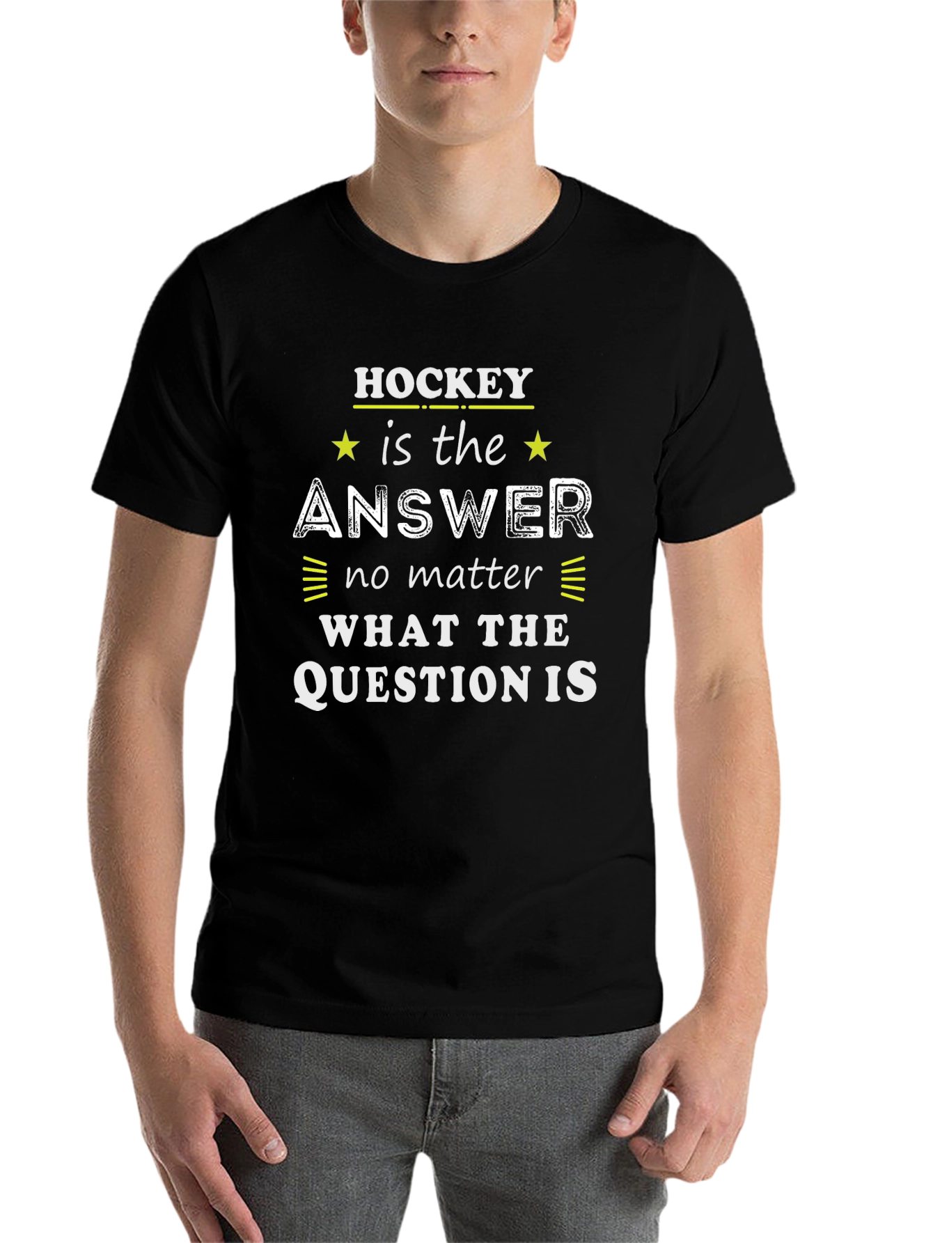 Hockey is the Answer T-Shirt - Black Graphic Tee