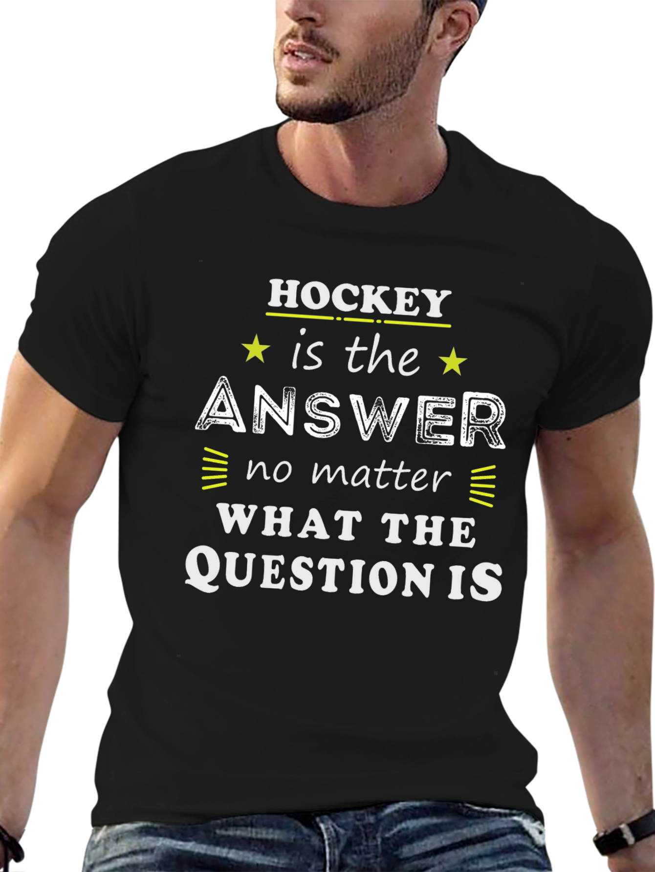 Hockey is the Answer T-Shirt - Black Graphic Tee