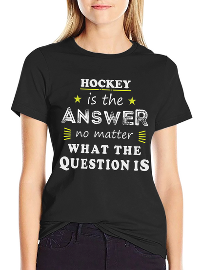 Hockey is the Answer T-Shirt - Black Graphic Tee