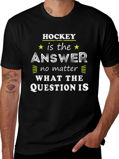 Hockey is the Answer T-Shirt - Black Graphic Tee