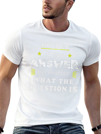 Hockey is the Answer T-Shirt - Black Graphic Tee
